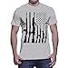 Haase Unlimited Machine Gun American Flag - 2nd Amendment Men's T-Shirt (Light Gray, X-Large)
