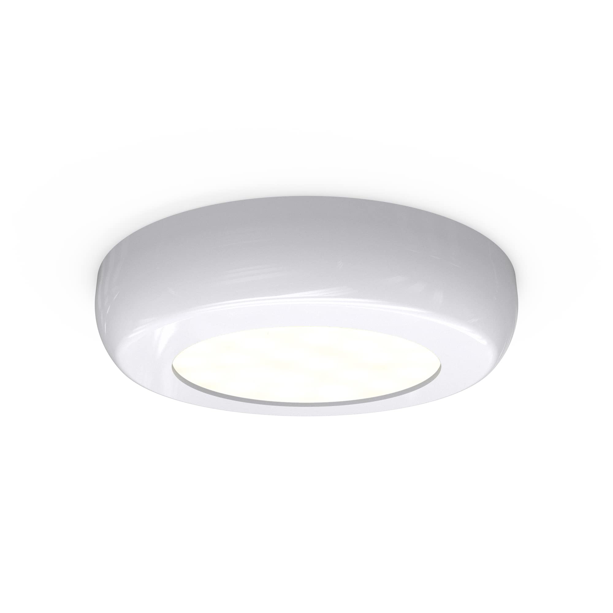 4lite Kitchen Circular Cabinet LED Light 2w White Bezel - Cool White