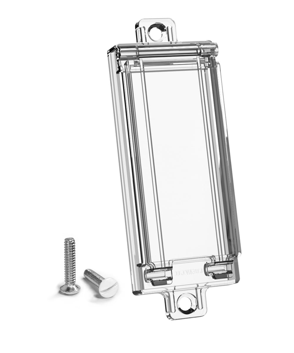 Photo 1 of Light Switch Guard, ILIVABLE Child Proof Rocker Switch Plate Cover Prevents Kids or Accidental Turned On/Off Switch While Allowing Access (Clear, 1 Pack)