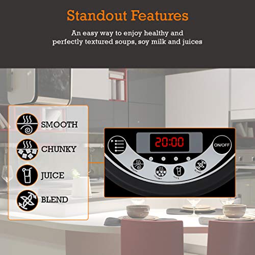 Simple Living Products 1.6L Deluxe Portable Soup Maker, Soy Milk Maker, Blender and Juicer