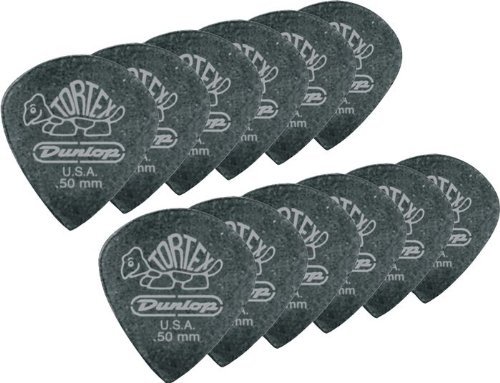 Dunlop 482P.50 Tortex Pitch Black Jazz III, .50mm, 12/Player's Pack