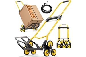 Keoslpy Upgraded Stair Climbing Cart, 330Lbs Heavy Duty Folding Hand Truck Dolly, Folding Shopping Cart, Portable Personal Stair Climbing Dolly with Bag for Moving, Luggage, Groceries, Travel, Office