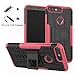 Honor 7c / Nova 2 Lite / Y7 Prime 2018 case,LiuShan Shockproof Heavy Duty Combo Hybrid Rugged Dual Layer Grip Cover with Kickstand For Huawei Honor 7c / Nova 2 Lite / Y7 Prime 2018 Smartphone,Rose Red