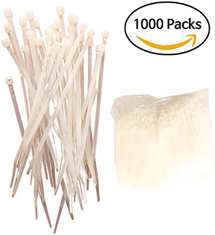 EGunit | Multi-Pupose White Nylon Cable Ties | Wire Ties (5.5 Inch, 1000pcs)