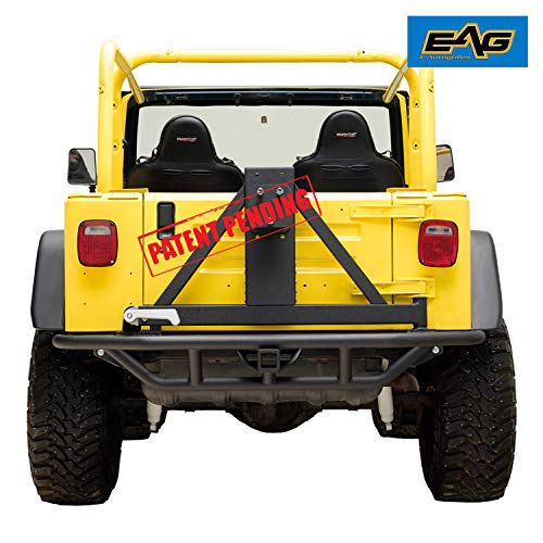 EAG Tubular Rear Bumper with Tire Carrier Black Fit for 8706 Wrangler TJ YJ Pricepulse