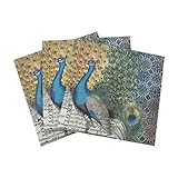 Cocktail Napkins Peacocks Beverage or Cocktail Napkins