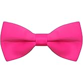 Mantieqingway Black Bow Ties for Men Solid Color Bowties Mens Pre-Tied Adjustable Bow Tie for Graduation Party Wedding