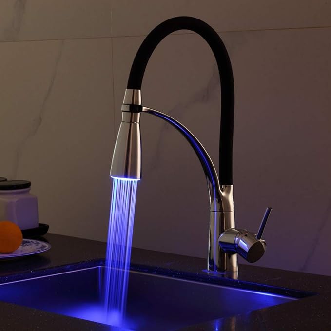 UKing LED Kitchen Taps with Pull Out Spray,Kitchen Mixer Tap with 3