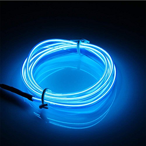 HomDSim 16.4ft/5m Auto Car Neon LED Panel Gap String Strip Light, Glowing Electroluminescent Wire/El Wire Lamp, Cold Strobing for Automotive Interior Car Decor Decorative Atmosphere,6mm Sewing Edge