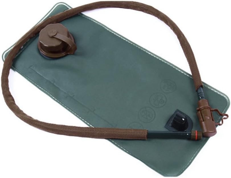 QLING Hydration Bladder 3L Foldable Water Bag, Small Mouth Reservoir Pack with Tube, BPA Free Leak-proof for Outdoor Sport Running Camping Hiking Bicycle(3 l,Khaki)