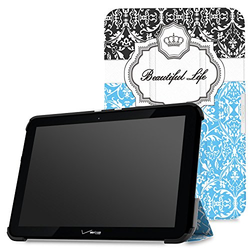 MoKo Verizon Ellipsis 10 2015 Case - Ultra Lightweight Slim Shell Standing Cover for Verizon Ellipsis 10-Inch 4G LTE Tablet (NOT FIT 2017 Verizon Ellipsis 10 HD), Crown BLUE