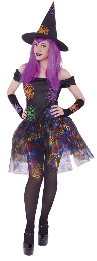 Rubie's S8358 - Adult Witch Spider Web Costume - Dress/Fingerless/Hat - One Size