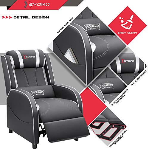 Devoko Massage Gaming Recliner Chair PU Leather Home Theater Seating