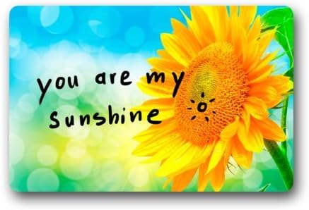 Door Mat Sunflower Art With Funny You Are My Sunshine Quotes Doormat Rug Indoor/Outdoor/Front Door/Bathroom Mats Floor Mat 23.6inch X 15.7inch