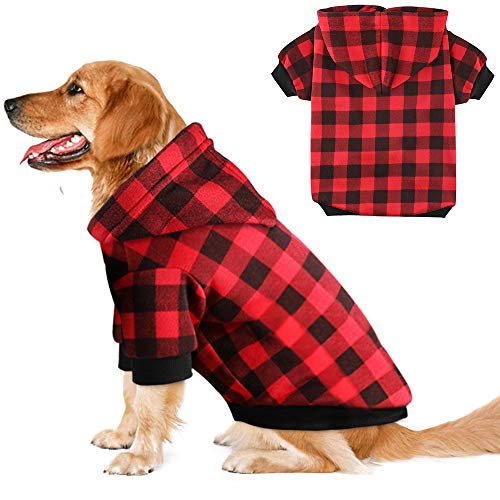 Blaoicni Plaid Dog Hoodie