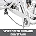Happybuy Adult Tricycle 1 Speed 7 Speed Size Cruise Bike 20 Inch Adjustable Trike with Bell, Brake System Cruiser Bicycles Large Size Basket for Recreation Shopping Exercise (White/7 Speed)thumb 2