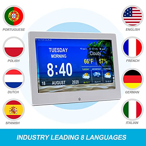 Digital Calendar Alarm Clock For Elderly 10 Inch Large Screen Display Digital Calendar Alarm Clock For Elderly 10 Inch Large Screen Display