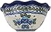 Polish Pottery Ceramika Boleslawiec, 0413/162, Bowl Fala Small, 5 3/4 Cups, Royal Blue Patterns with Blue Pansy Flower Motif