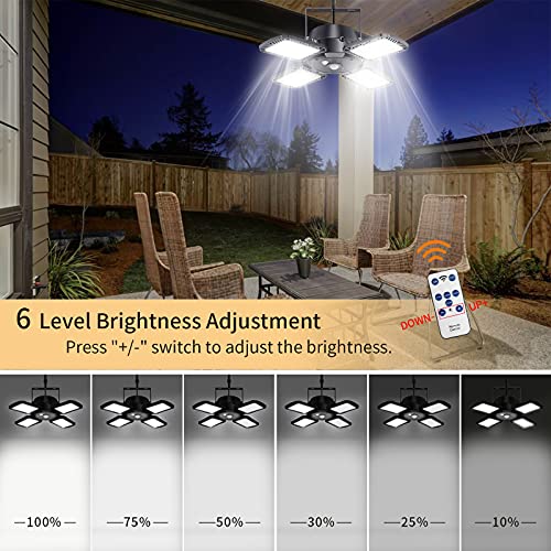 Aqonsie Solar Pendant Lights Outdoor Indoor, 1000LM Dual Head Solar