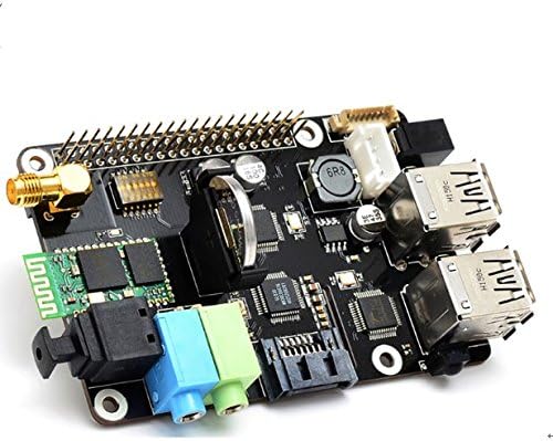 Expansion Shield X300 for Raspberry Pi B+/2B/3B, SATA / WiFi / Bluetooth / 3 USB ports / Mic input / USB audio / SPDIF / IR receiver / RTC / 6 to 23V input.