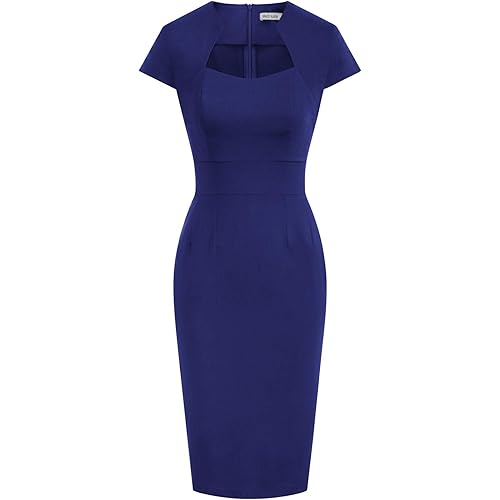 GRACE KARIN Women's 50s Vintage Pencil Dress Cap Sleeve Wiggle Dress CL7597