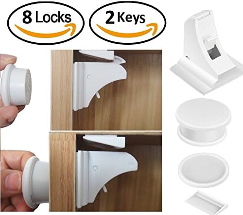 Baby Safety Magnetic Cabinet Lock Set DREAMTIMEJOY Child Safety Lock 8Lock+2Key
