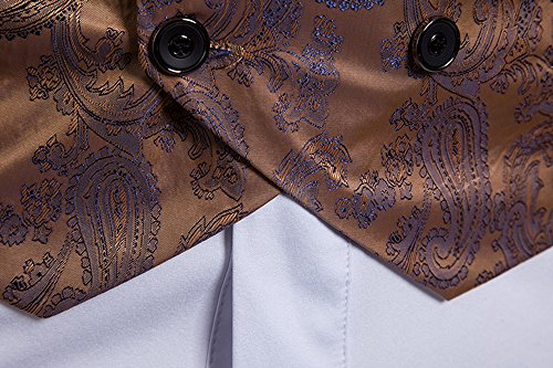 WANNEW Mens Vest Suit Vests Tuxedo Vest Vest for Men(Gold, M)