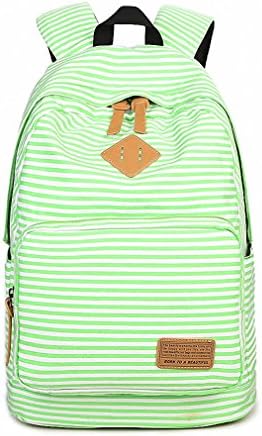 men and women stripes shoulder bag large capacity leisure travel backpack breathable student bags Mint Green