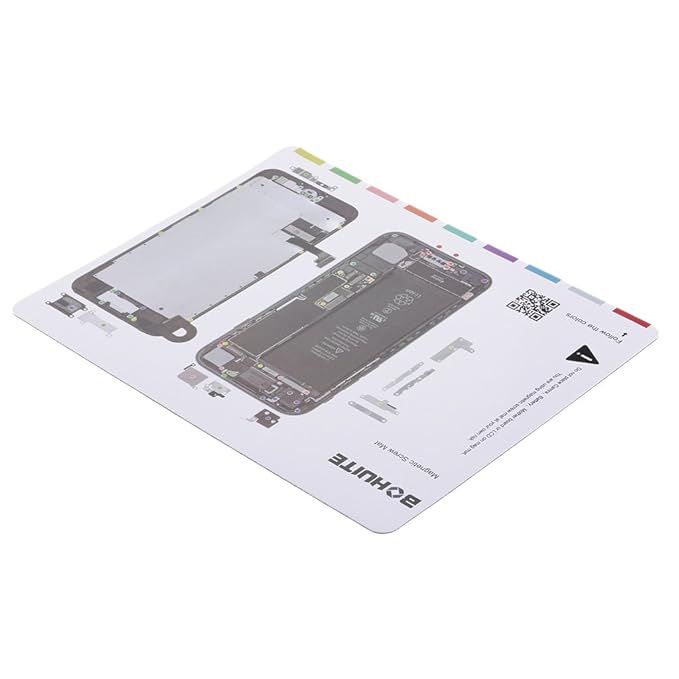 IPOTCH Professionelles Handy Magnetschraube Matte Handy-Reparatur-Tool-Kit für iPhone - Weiß - für iPhone 7