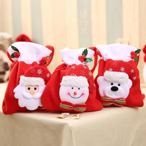 JUNGSON--Santa Claus Christmas Candy Bag Treat Pocket Home Party Gift Decor W