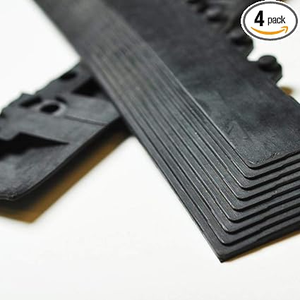 Ergocell Rubber Floor Tile Ramp Set Of 2 Male And 2 Female Boarder Connectors Interlocking Waterproof Rubber Matting For Rubber Garage Floor Mat