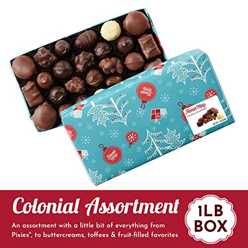 Fannie May Holiday Wrap Colonial Chocolate Assortment, Christmas Candy Gift Box, 1 Lb - Thumbnail 7