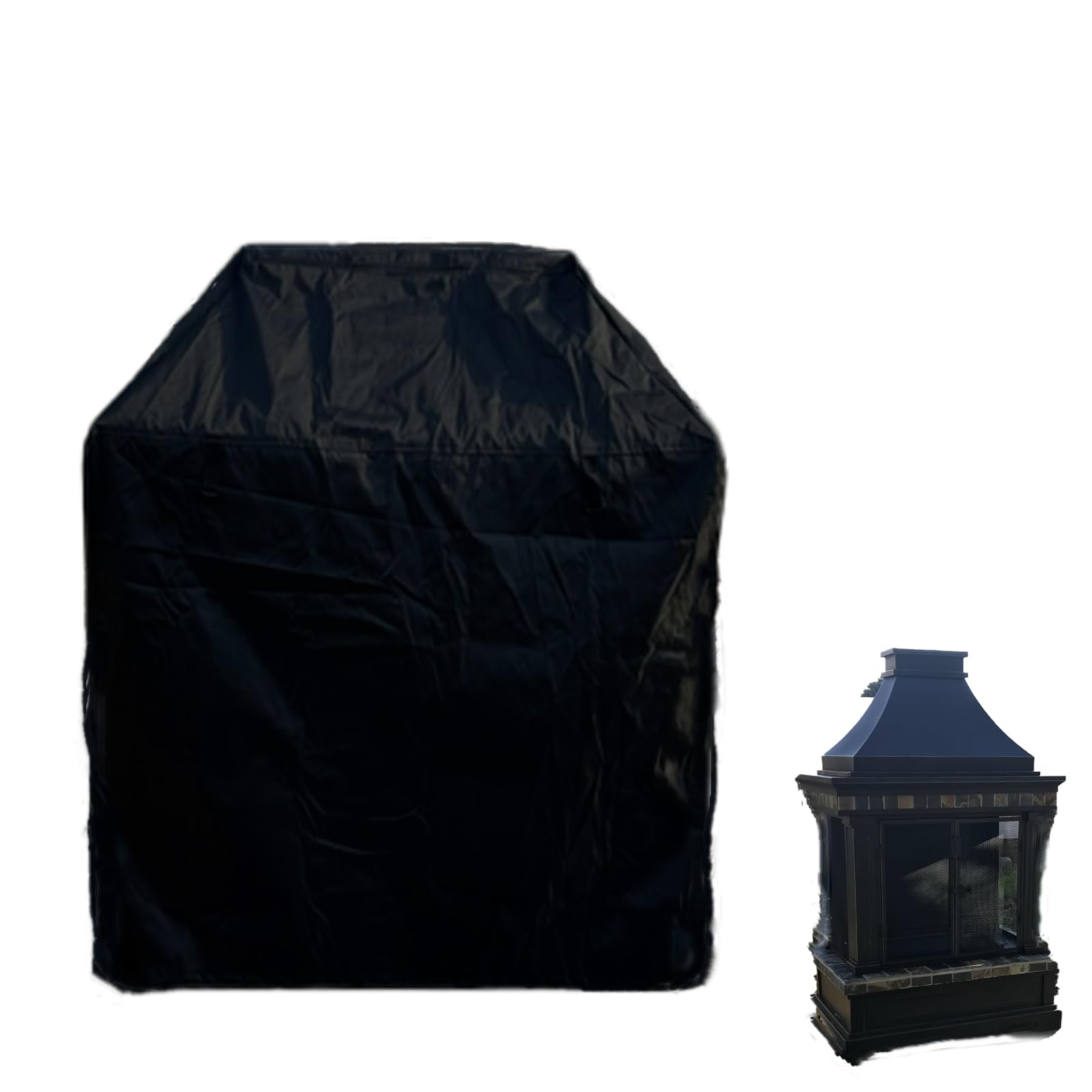 Photo 1 of Outdoor Fireplace Cover,36" L x 24" W x 57" H 600D Heavy Duty Tall Furnace hood,Waterproof Patio Outdoor Wood Burning Fireplaces Rain Cover