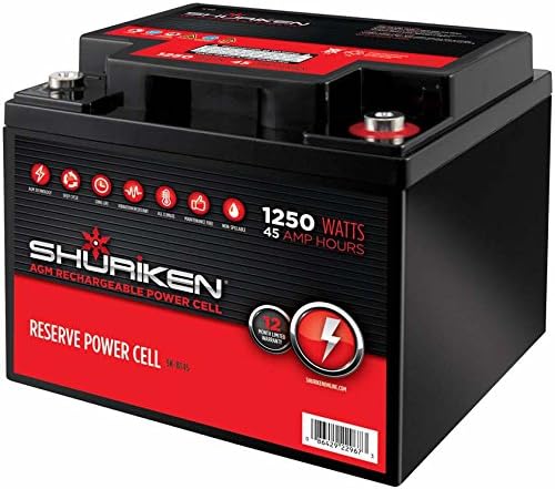 Shuriken SK-BT45 12-Volt High Performance AGM Power Cell Battery for Systems Up To 1250-Watts,
