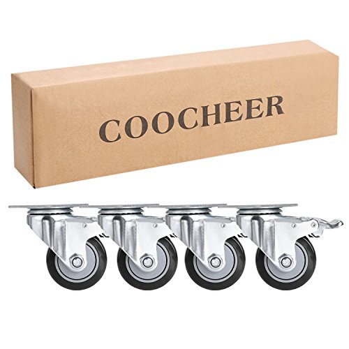 COOCHEER Casters, 3'' Heavy Duty Casters, Load 1200lbs, Lockable
