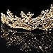 Aukmla Vintage Crown Baroque Gold Tiara Wedding Bridal Hair Accessories Headband for Women and Girls