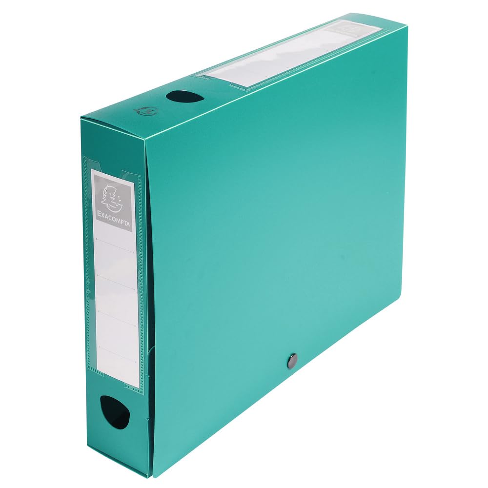 Exacompta - Ref. 59633E - 10 snap-on filing boxes 60mm back opaque 7/10th polypropylene - green