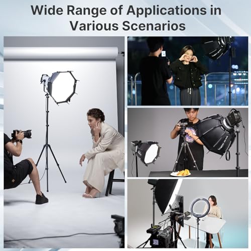 ULANZI Black Aluminum Light Stand, 6.32ft Extendable Tripod for Strobe Lights, Webcams, Cameras & Softboxes