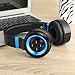 Wireless Headphones, Sound Intone P6 Stereo Bluetooth Headphones with Microphone Over-ear Foldable Portable Music Headsets for Cellphones Laptop Tablet TV Headphones (Black Blue)