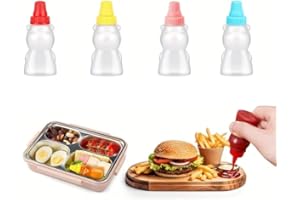 4pcs Mini Bear-Shaped Transparent Sauce Dispenser Bottles, Cooking Utensils for Easy Tomato Sauce and Seasoning Management