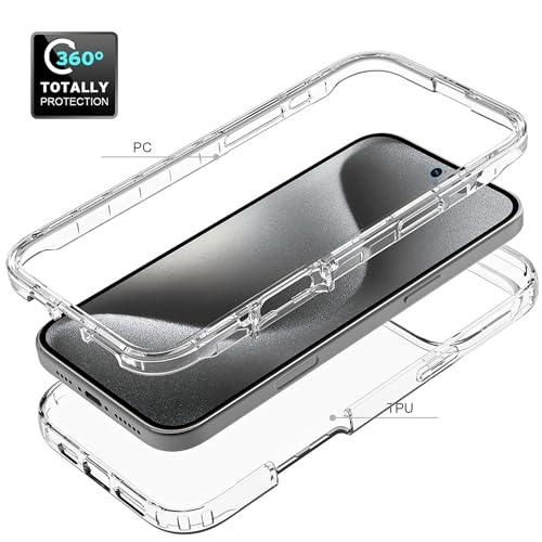 PANXIYUE Case for Reno 12 Pro 5G, 360 Degree Full Body Anti-Shock Case, Silicone TPU Front and Rigid PC Back Case OPPO Reno 12 Pro Case, Transparent