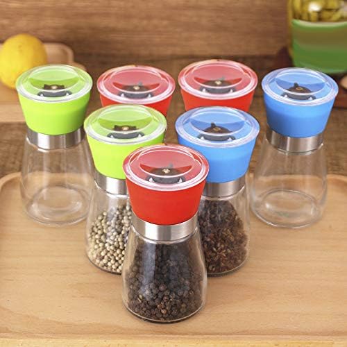 NO Salt and Pepper Grinder Set, Pack of 3, Salt and Pepper Grinders Mill Refillable, Glass Body Salt and Pepper Shakers - Image 4