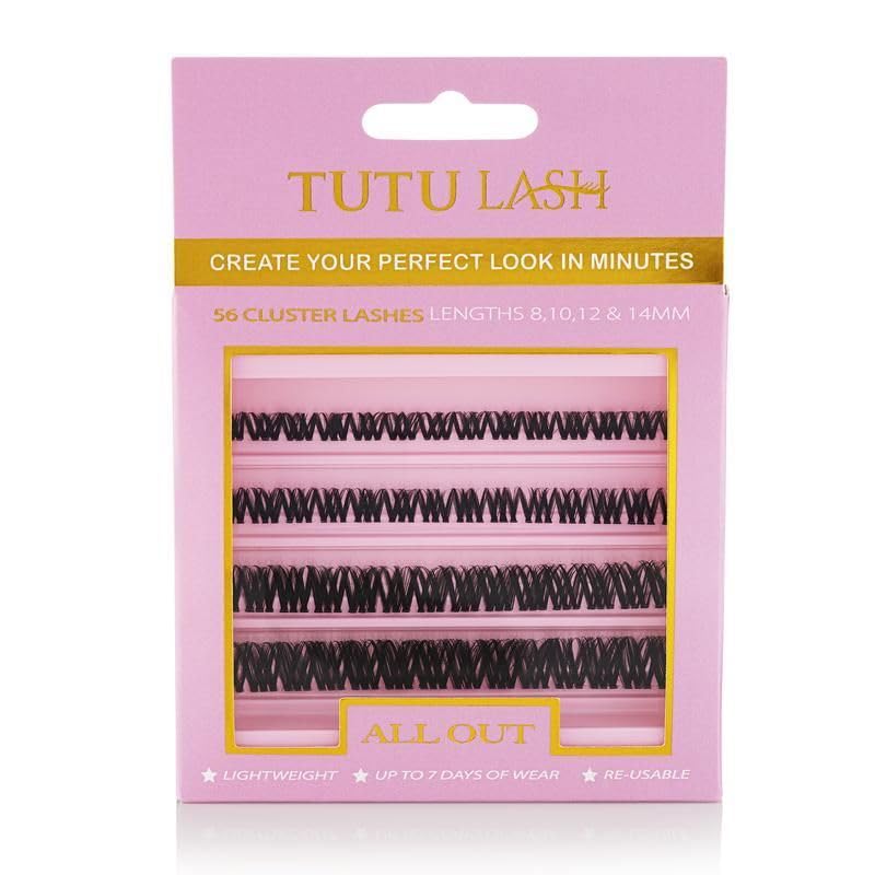Tutu Lash ALL OUT 56 x DIY Cluster Lashes self application easy to apply lashes lash cluster box re-usable vegan (All Out Cluster Lash Box)