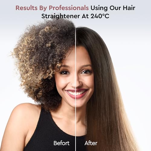 UNOISETION Flat Iron Hair Straighteners for Women with Negative Ion Hair Care, Advance 3D Floating Plates with Vibration, 15S Fast Heating, Up to 260°C, Hair Straighteners and Curlers in One