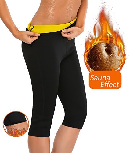 MYZDOU Women Neoprene Sauna Pants Slimming Hot Thermo Shapewear Capri Leggings Workout Body Shaper