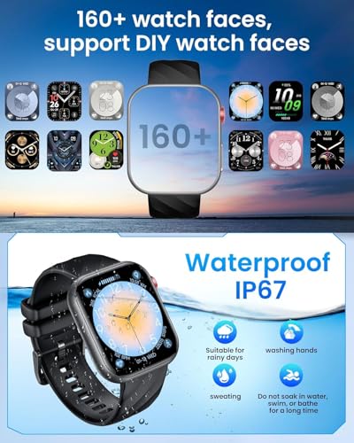 Smartwatch Reloj Inteligente Hombre con ECG+HRV：1.97'' AMOLED Smart Watch con Bluetooth Llamadas Presión Arterial BIM Temperatura Pulsera Actividad con 24H Pulsómetro Sueño Compatible iOS Android