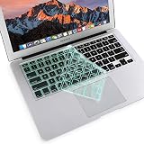 MOSISO Ultra Thin Keyboard Cover Protector Soft TPU Skin Compatible with MacBook Pro 13/15 inch (with/Without Retina Display, 2015 or Older Version) MacBook Air 13 inch(Release 2010-2017), Mint Green