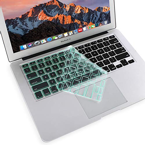 MOSISO Ultra Thin Keyboard Cover Protector Soft TPU Skin Compatible with MacBook Pro 13/15 inch (with/Without Retina Display, 2015 or Older Version) MacBook Air 13 inch(Release 2010-2017), Mint Green