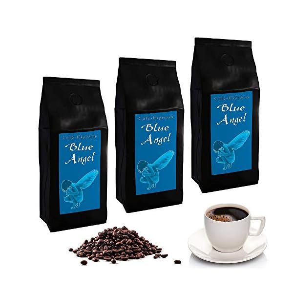 C&T Blue Angel Espresso Deluxe 3 x 1000 g ganze Kaffeebohnen - der Sanfte - Spitzenkaffee aus unserer beliebten Espresso…