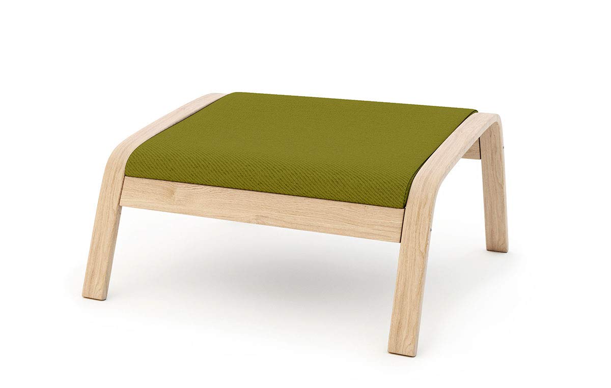 Vinylla Armchair Replacement Cover Made for Ikea Poang Chair (Footstool Design 2, Cotton - Green)